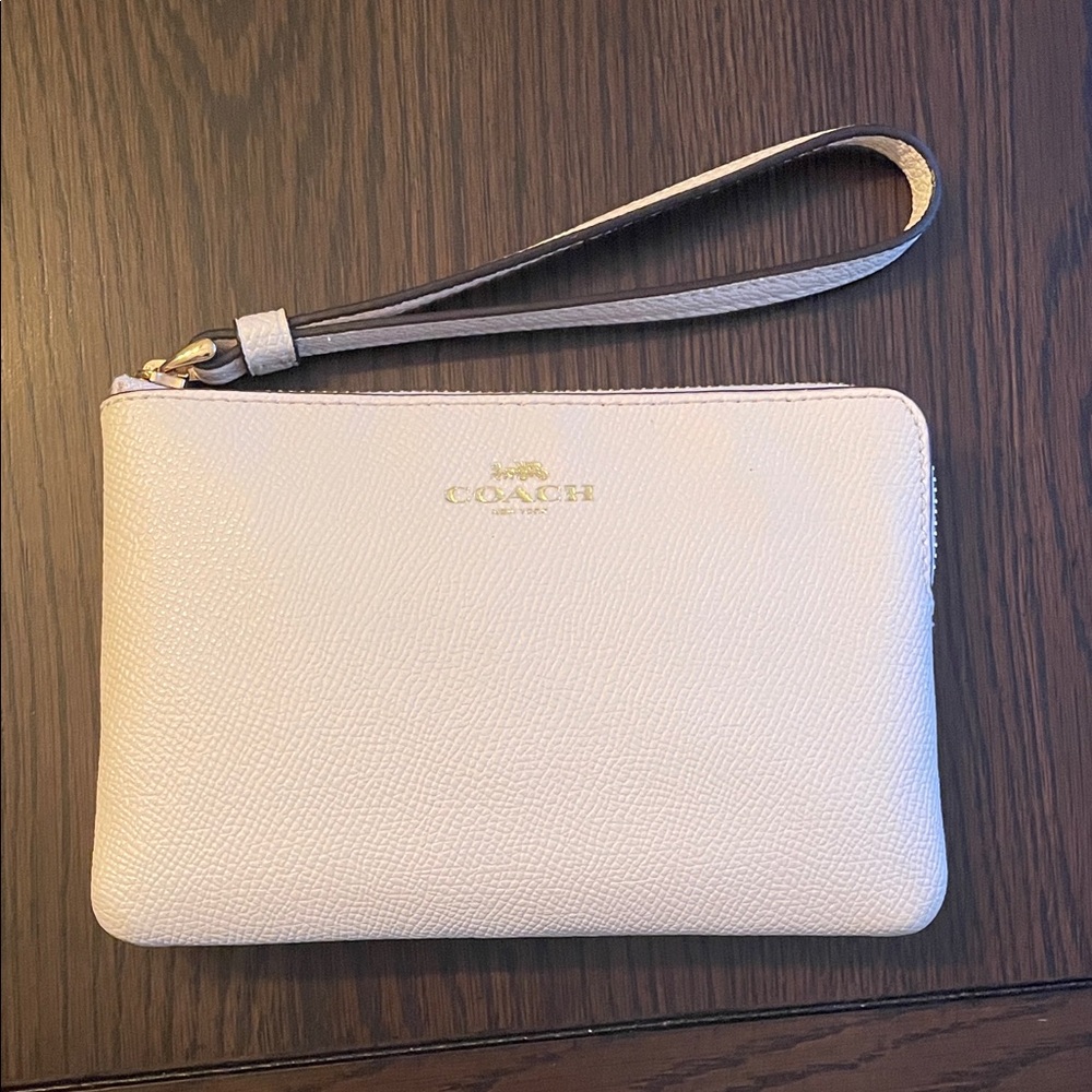 Coach Ivory Leather Wristlet